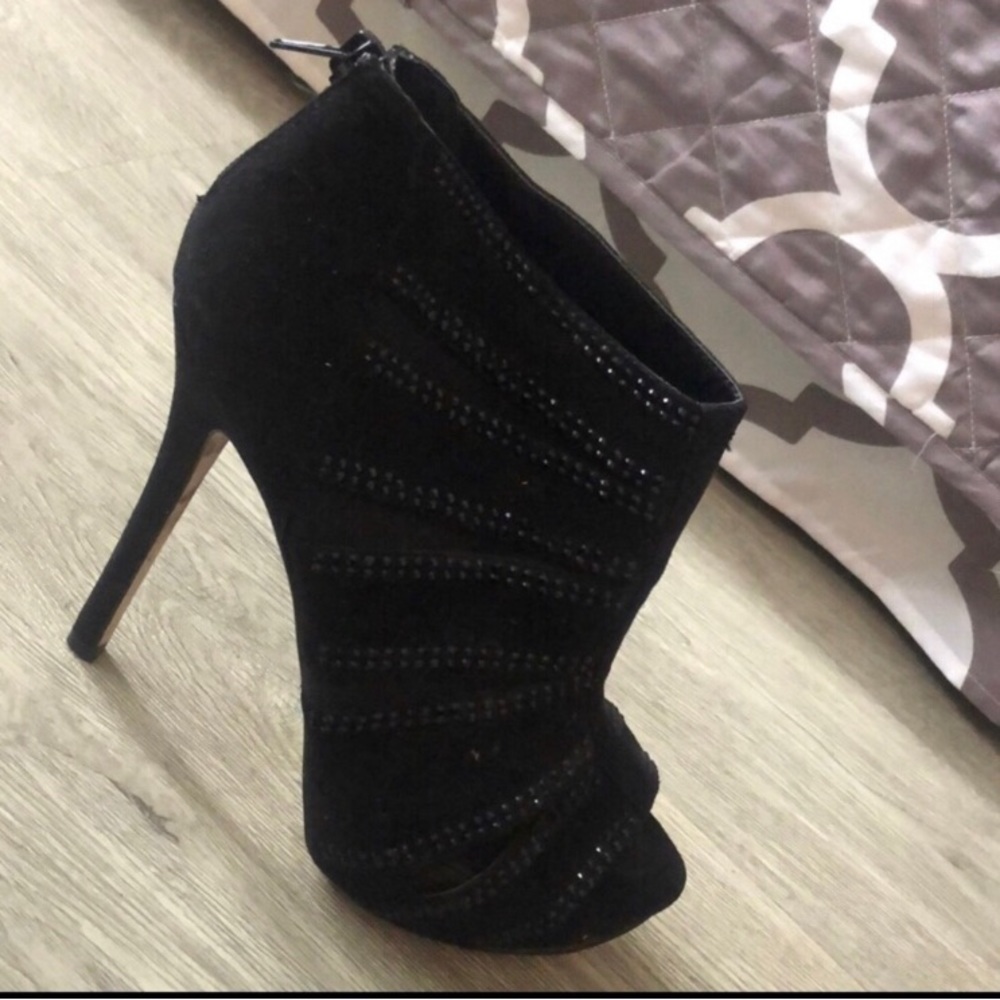 Aldo black embellished ankle booties